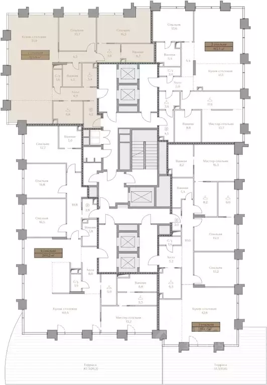 3-к кв. Москва Коллекция Лужники жилой комплекс (123.5 м) - Фото 1