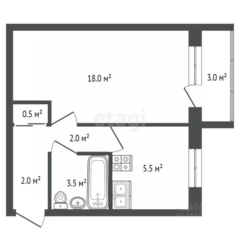 1-к кв. Севастополь ул. Павла Корчагина, 20 (31.5 м) - Фото 1