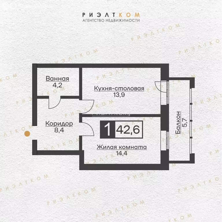 1-комнатная квартира: Благовещенск, Набережная улица, 50/2 (42.6 м) - Фото 1