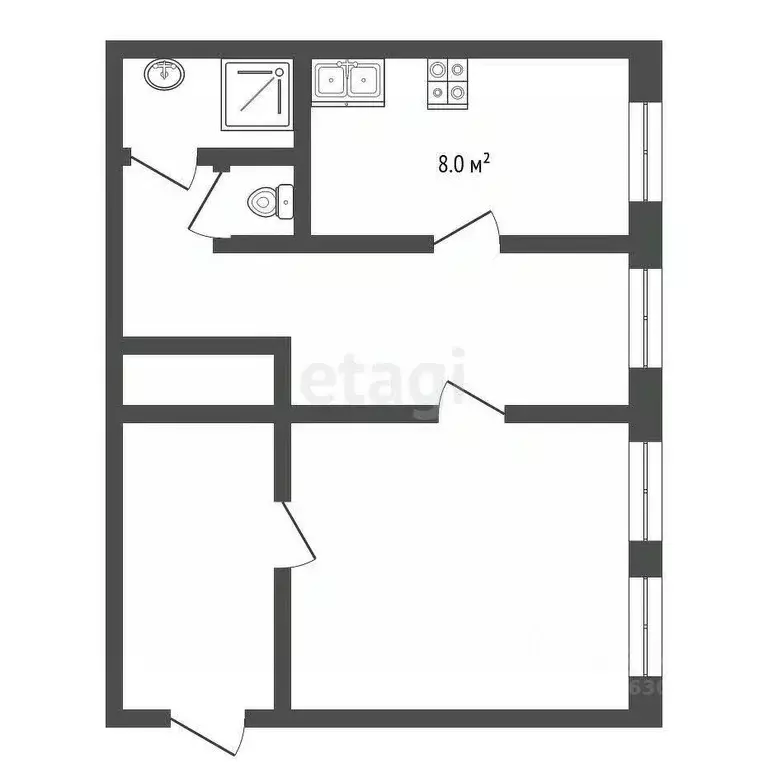 2-к кв. Московская область, Клин Красная ул., 1/27 (50.9 м) - Фото 2