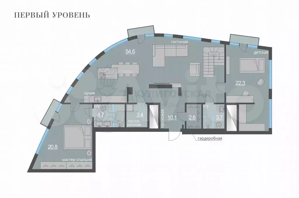 4-к. квартира, 159 м, 9/10 эт. - Фото 0