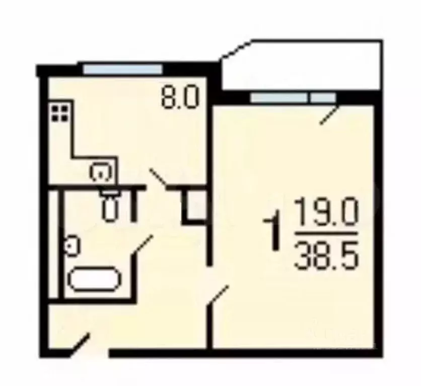 1-к кв. Москва Внуковское поселение, ул. Бориса Пастернака, 27к1 (38.0 ... - Фото 2