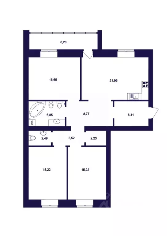 3-к кв. Тюменская область, Тюмень ул. Тимофея Кармацкого, 5к2 (99.6 м) - Фото 0