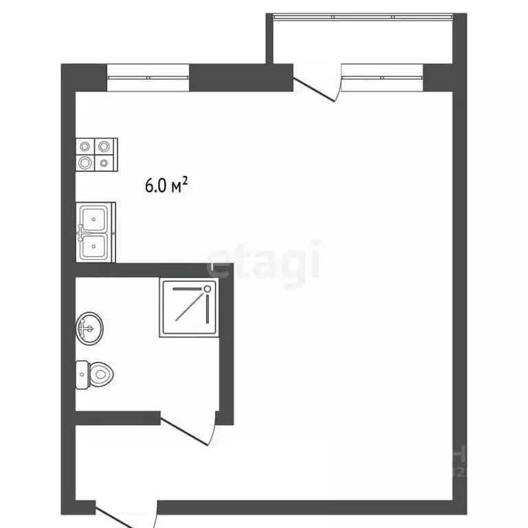 Студия Владимирская область, Муром ул. Льва Толстого, 52 (29.0 м) - Фото 2