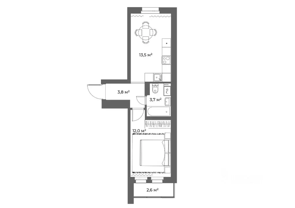 1-к кв. Ленинградская область, Всеволожский район, д. Новое Девяткино ... - Фото 1