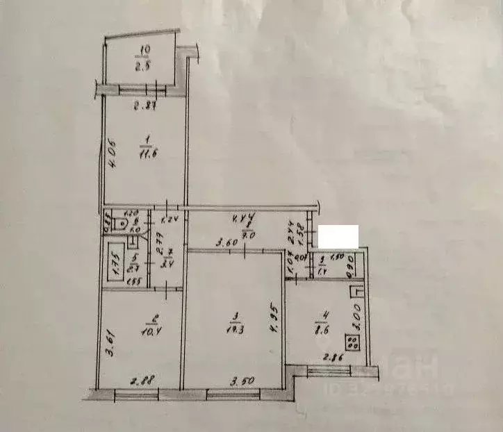3-к кв. Татарстан, Казань ул. Юлиуса Фучика, 131 (63.4 м) - Фото 2