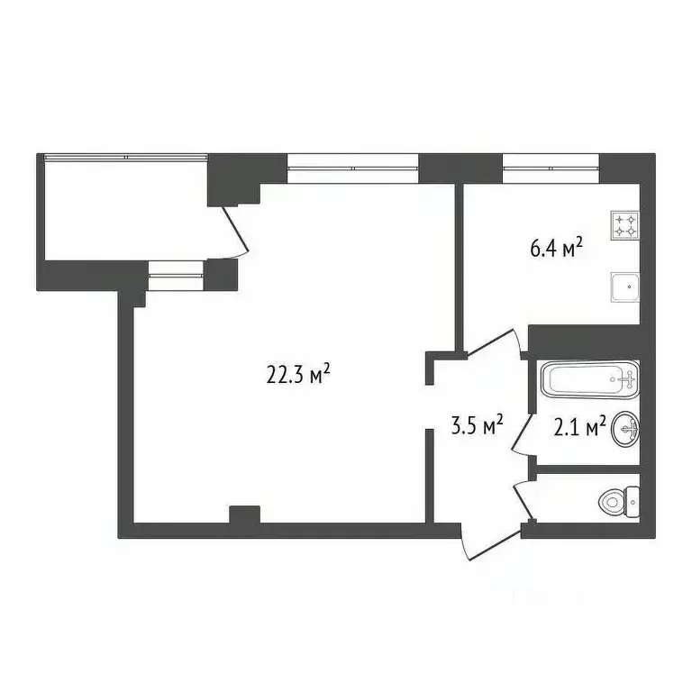 1-к кв. Красноярский край, Красноярск Свердловская ул., 37 (35.8 м) - Фото 1