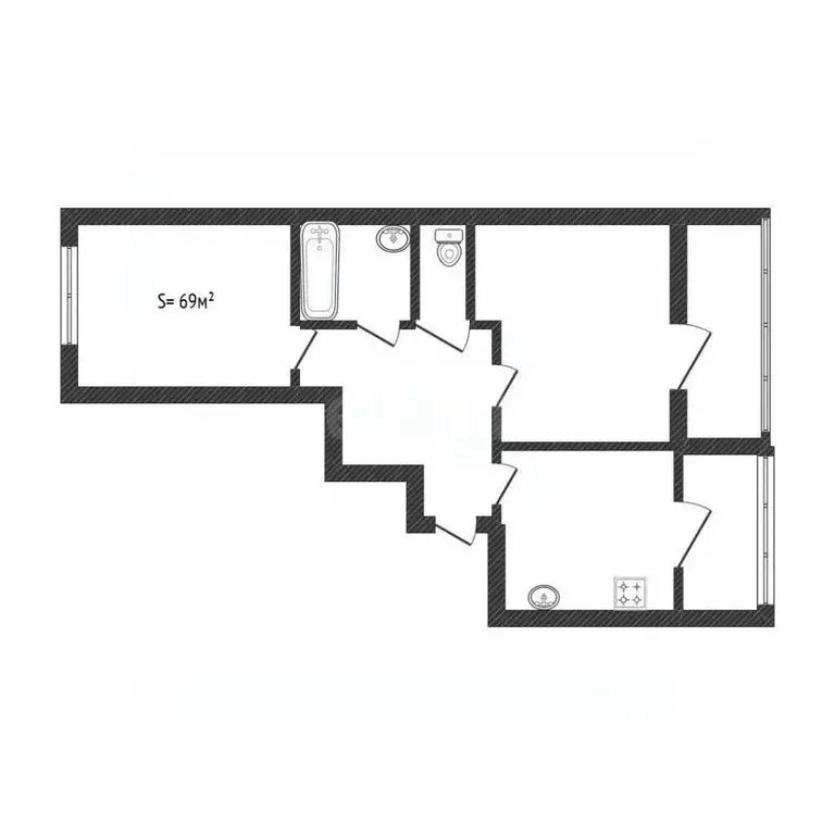 2-к кв. Брянская область, Брянск ул. Куйбышева, 118 (69.3 м) - Фото 1