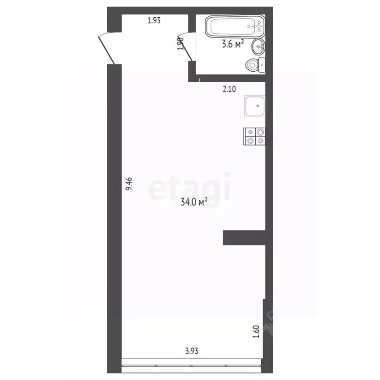 1-к кв. Севастополь ул. Челюскинцев, 49 (37.6 м) - Фото 0