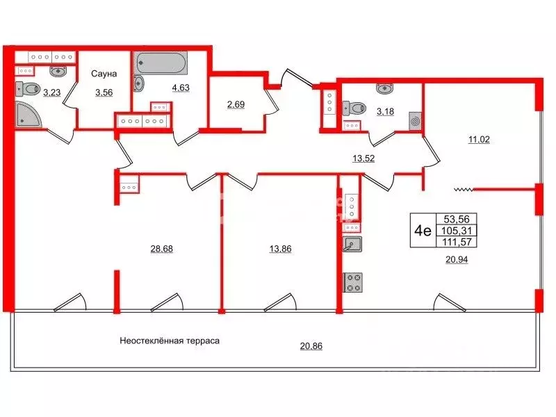 3-к кв. Санкт-Петербург Светлановский просп., 14к1 (102.7 м) - Фото 1