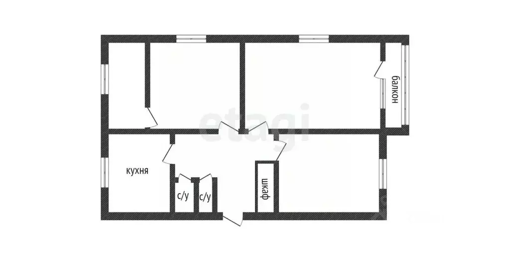 3-к кв. Приморский край, Владивосток Сахалинская ул., 45 (61.7 м) - Фото 1