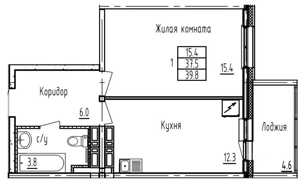 1-к кв. Татарстан, Зеленодольск просп. Строителей, 34 (39.8 м) - Фото 0