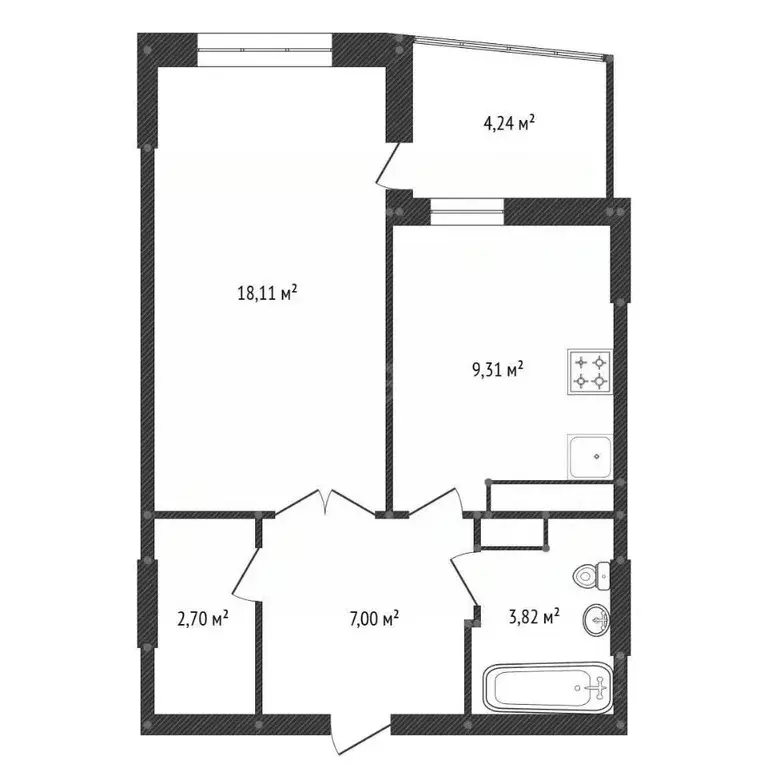 1-к кв. Башкортостан, Уфа ул. Минигали Губайдуллина, 10 (40.0 м) - Фото 2
