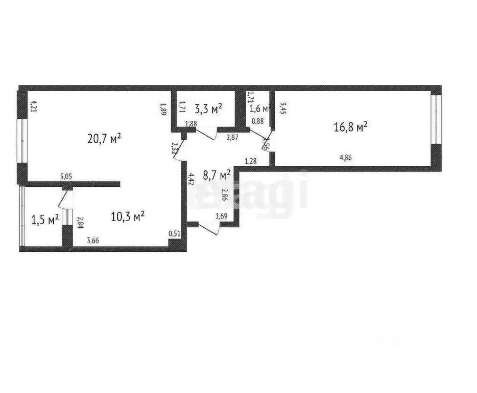 2-к кв. Калининградская область, Калининград ул. Карташева, 46В (61.4 ... - Фото 2