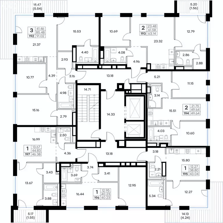 3-комнатная квартира: Казань, ЖК Глоракс Премиум Экосити (91.02 м) - Фото 1