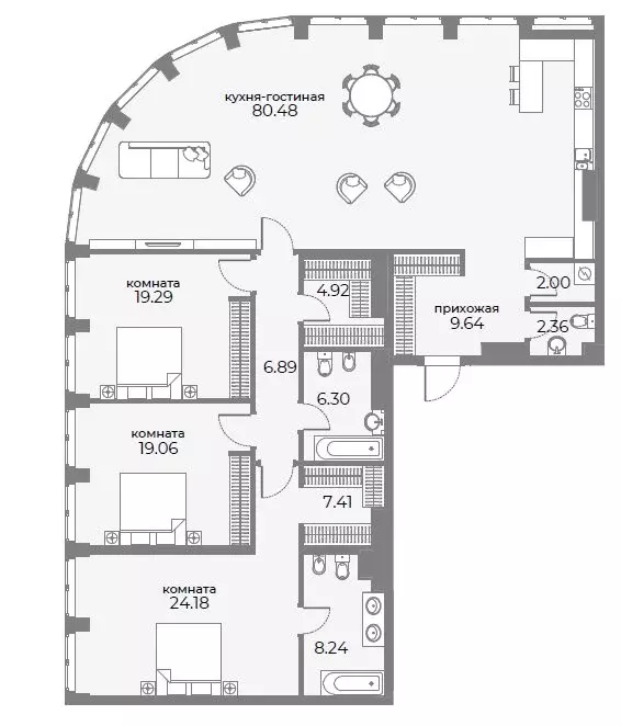 4-комнатная квартира: Москва, Дружинниковская улица, 15А (195 м) - Фото 1