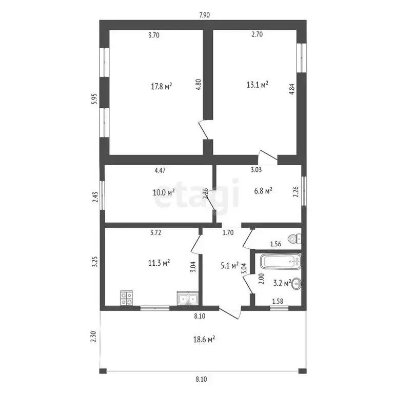 Дом в Советский, улица Некрасова, 31 (68.8 м) - Фото 1
