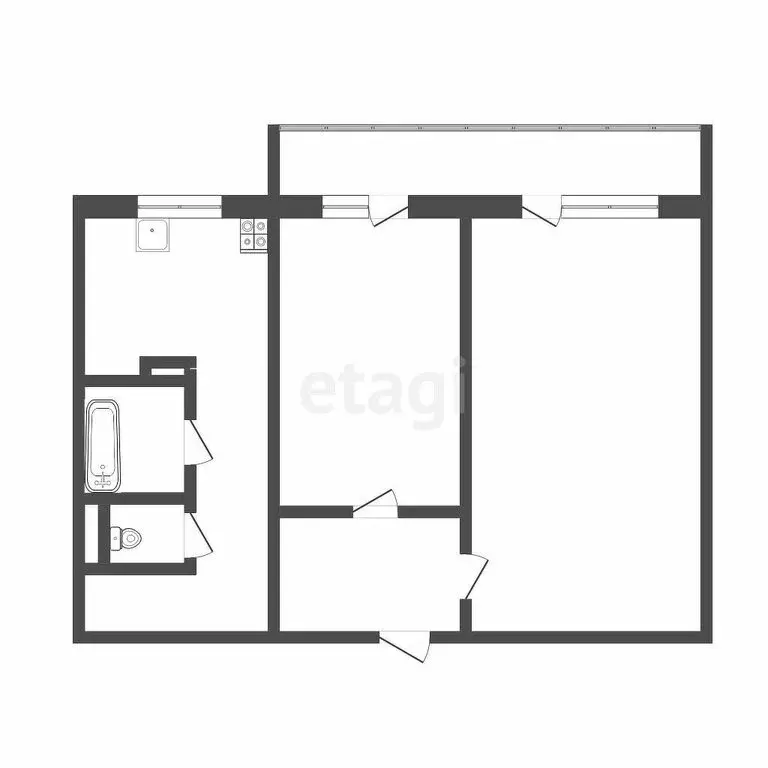 2-комнатная квартира: Томск, Сибирская улица, 104 (54 м) - Фото 1