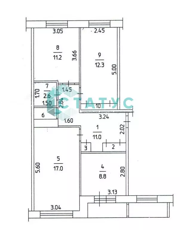 3-комнатная квартира: Добрянка, Советская улица, 78 (66.9 м) - Фото 0