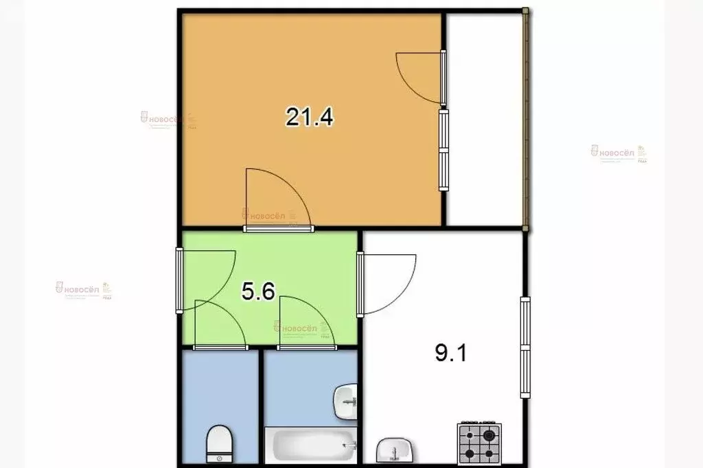 1-комнатная квартира: Берёзовский, улица Старателей, 5А (40 м) - Фото 0