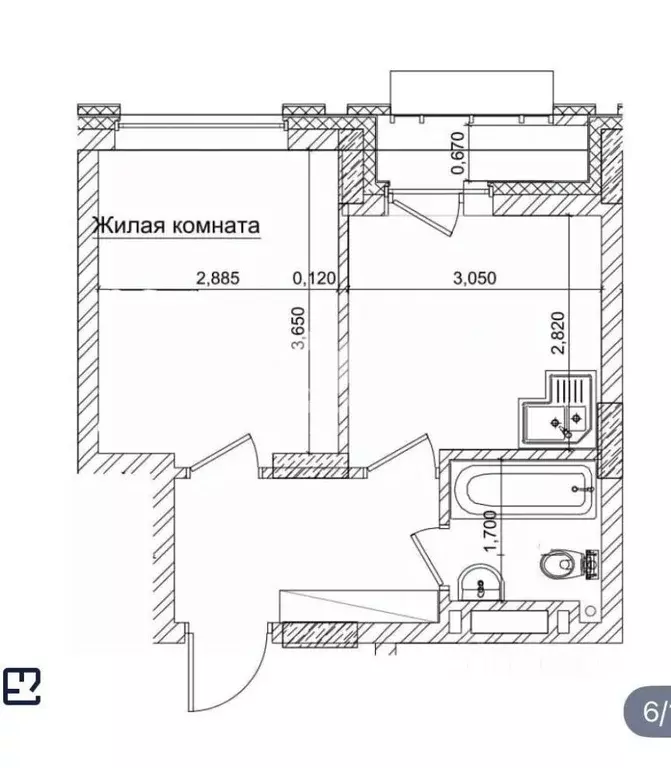 Студия Новосибирская область, Новосибирск Фабричная ул., 65/1 (28.0 м) - Фото 2