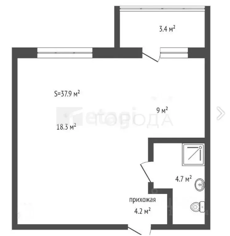 1-к кв. Алтайский край, Барнаул ул. 280-летия Барнаула, 21 (37.9 м) - Фото 1