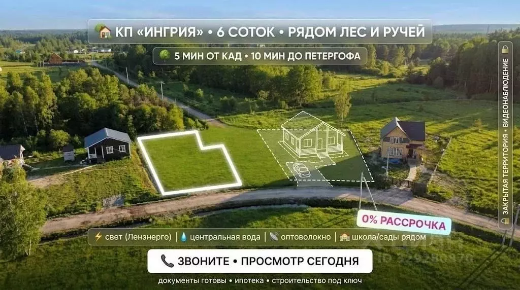 Участок в Ленинградская область, Ломоносовский район, Низинское с/пос, ... - Фото 0