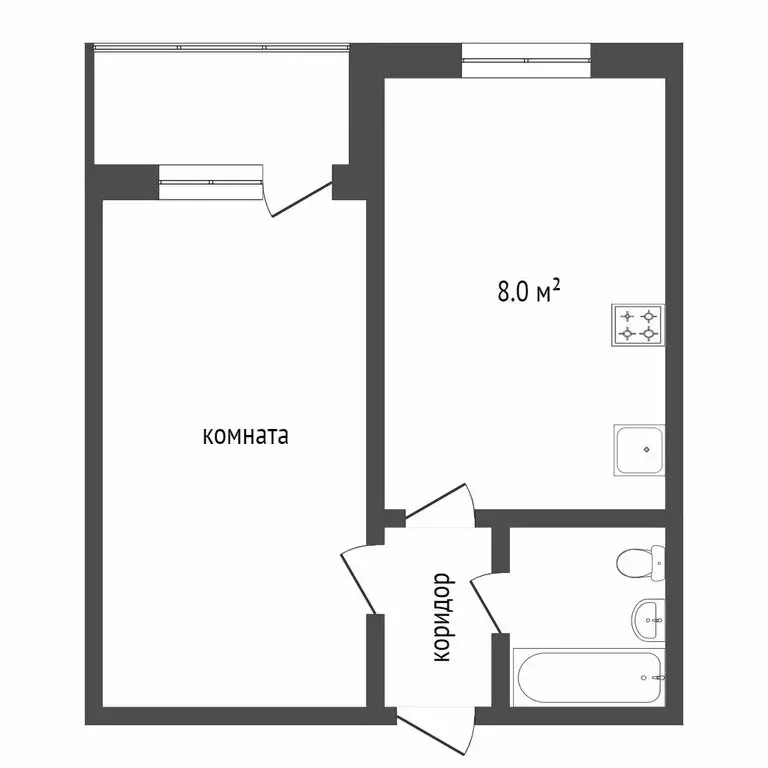 1-комнатная квартира: Ярославль, улица Нефтяников, 18 (31.6 м) - Фото 1