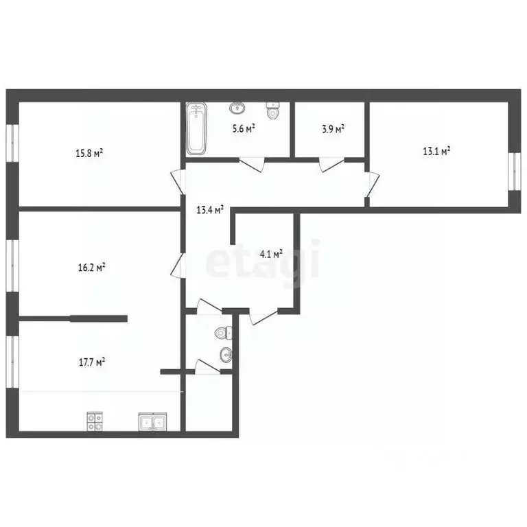 3-к кв. Тюменская область, Тюмень ул. Николая Ростовцева, 24 (91.6 м) - Фото 2