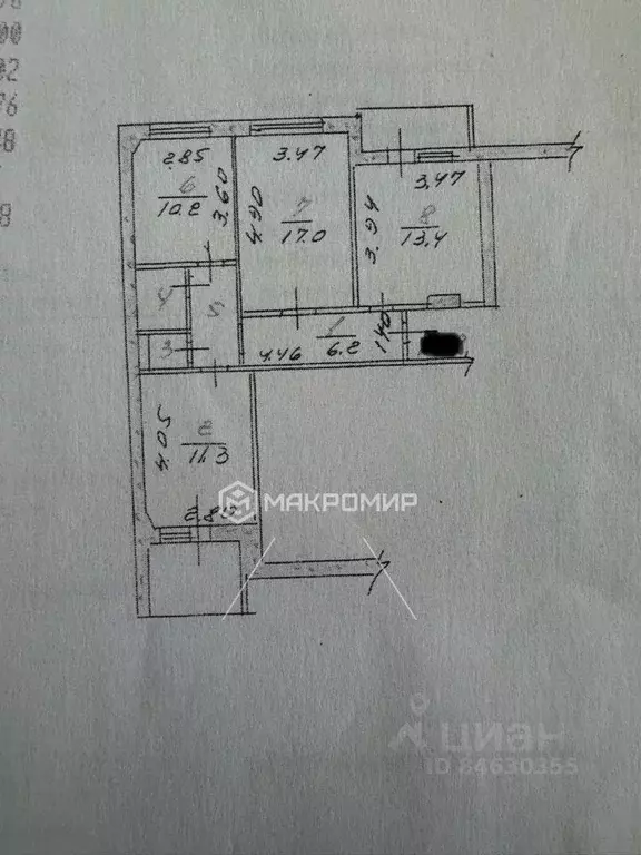 3-к кв. Орловская область, Орел Пожарная ул., 30 (70.0 м) - Фото 1