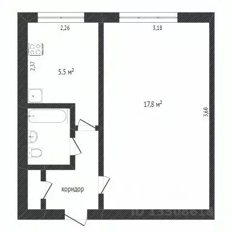 1-к кв. Омская область, Омск ул. Химиков, 47Г (21.7 м) - Фото 0