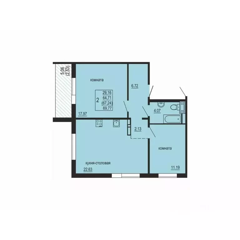 2-к кв. Челябинская область, Челябинский городской округ, пос. ... - Фото 1