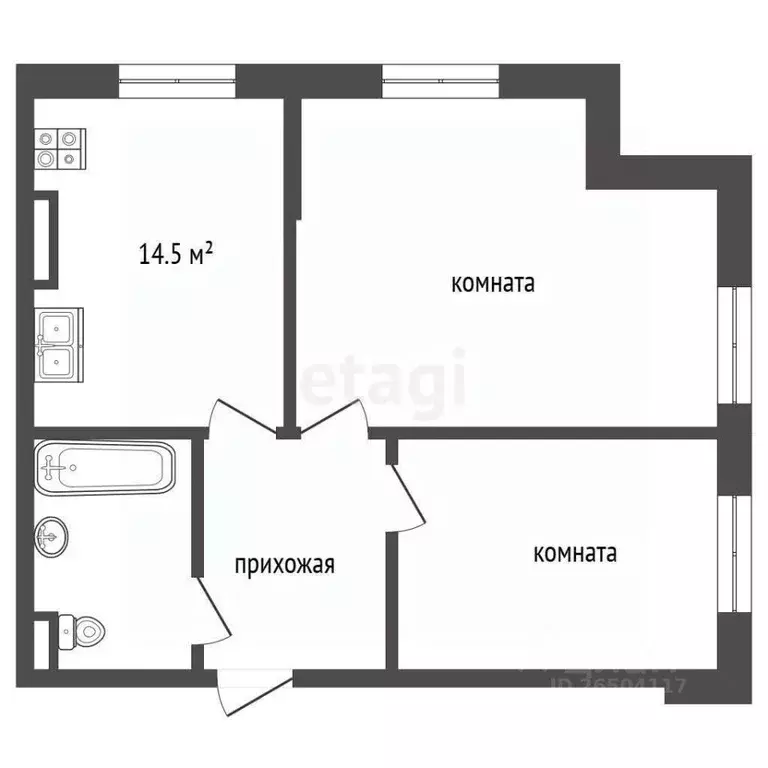 2-к кв. Севастополь ул. Челнокова, 17к2А (55.5 м) - Фото 1