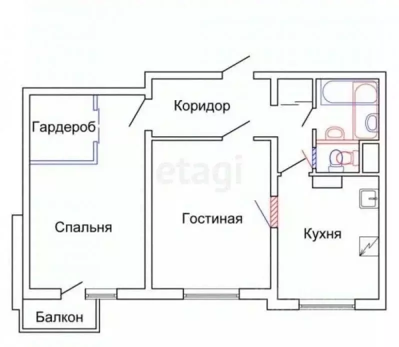 2-к кв. Тульская область, Богородицк Западный мкр, 23 (44.3 м) - Фото 1