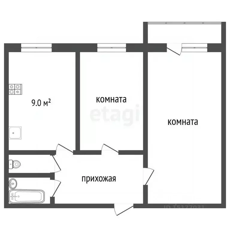 2-к кв. Ямало-Ненецкий АО, Муравленко ул. 70 лет Октября, 16 (48.8 м) - Фото 2