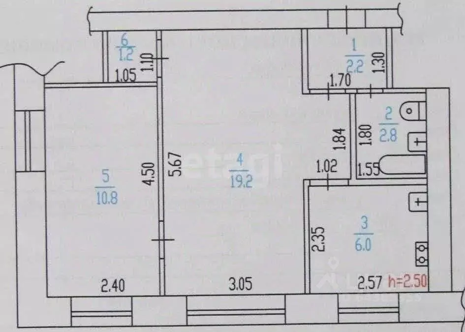 2-к кв. Алтайский край, Барнаул ул. Новосибирская, 18 (42.2 м) - Фото 2