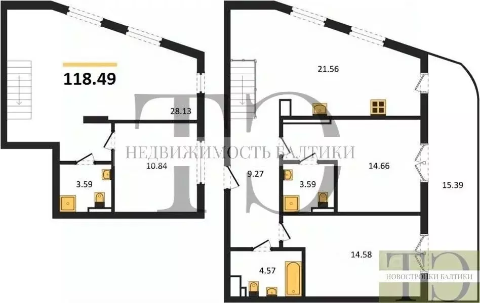 4-к кв. Калининградская область, Светлогорск ул. Нахимова (118.49 м) - Фото 0