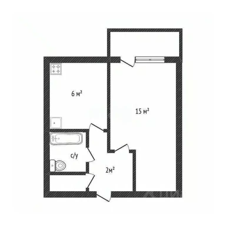 Студия Костромская область, Кострома Береговая ул., 30 (35.7 м) - Фото 1