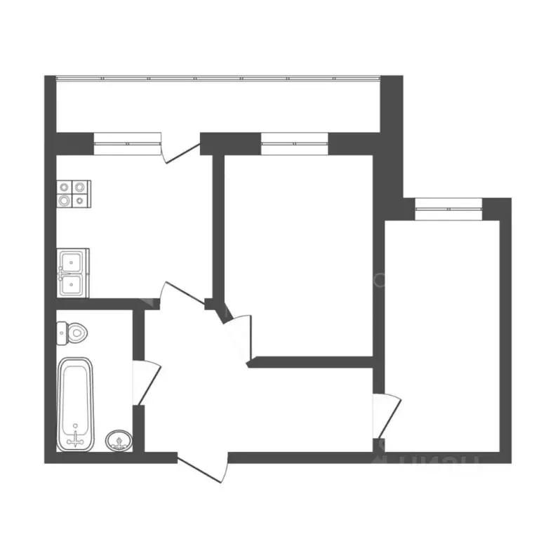 2-к кв. Тюменская область, Тюмень Ялуторовская ул., 27 (72.0 м) - Фото 1