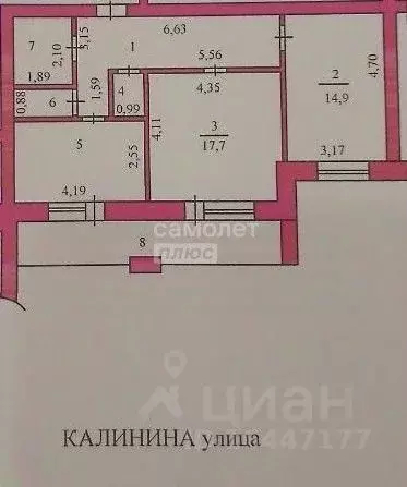 2-к кв. Пензенская область, Пенза ул. Калинина, 91 (71.3 м) - Фото 1
