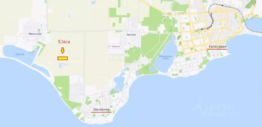 Участок в Крым, Сакский район, Уютненское с/пос  (5.14 сот.) - Фото 0