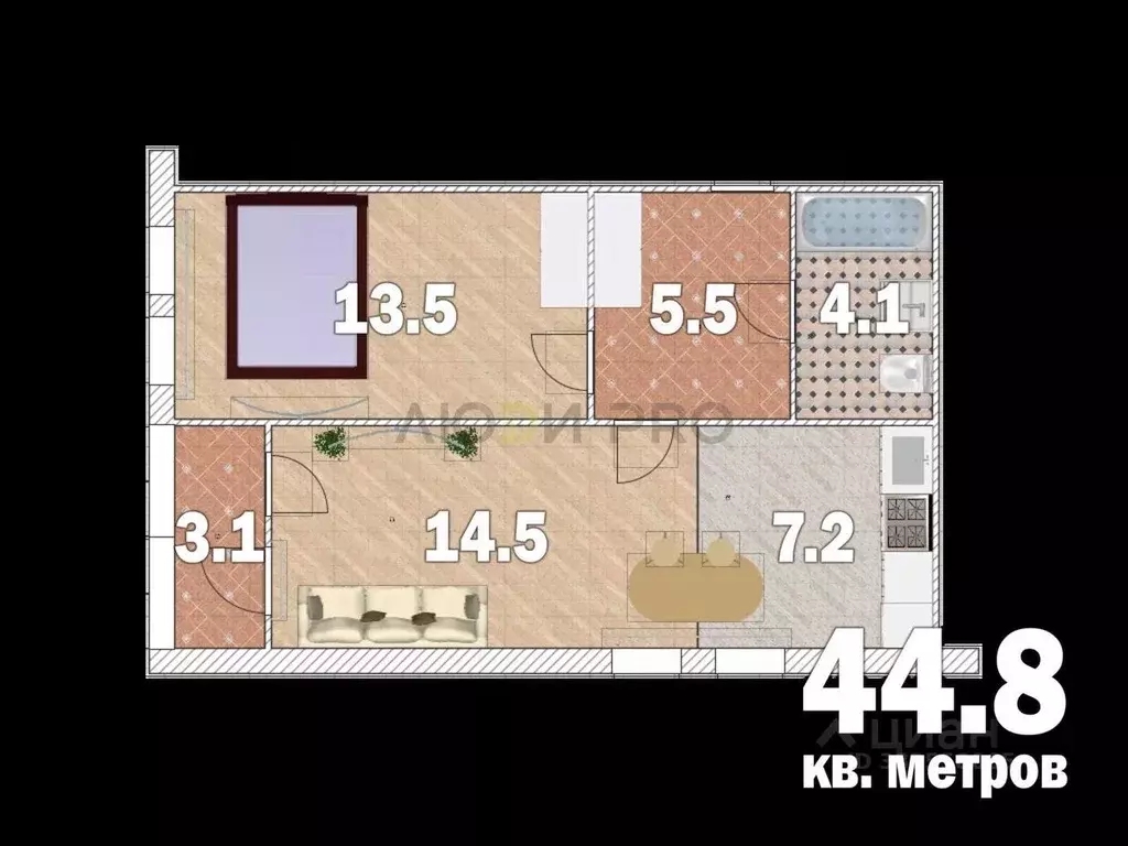 2-к кв. Башкортостан, Уфа ул. Ивана Спатара, 18 (44.8 м) - Фото 2
