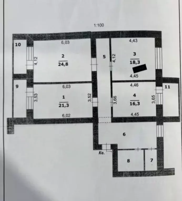 3-к кв. Белгородская область, Белгород ул. Пушкина, 55 (115.7 м) - Фото 2