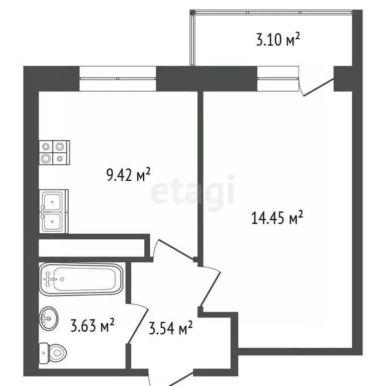 1-к кв. Ярославская область, Ярославль ул. Строителей, 18 (31.97 м) - Фото 2
