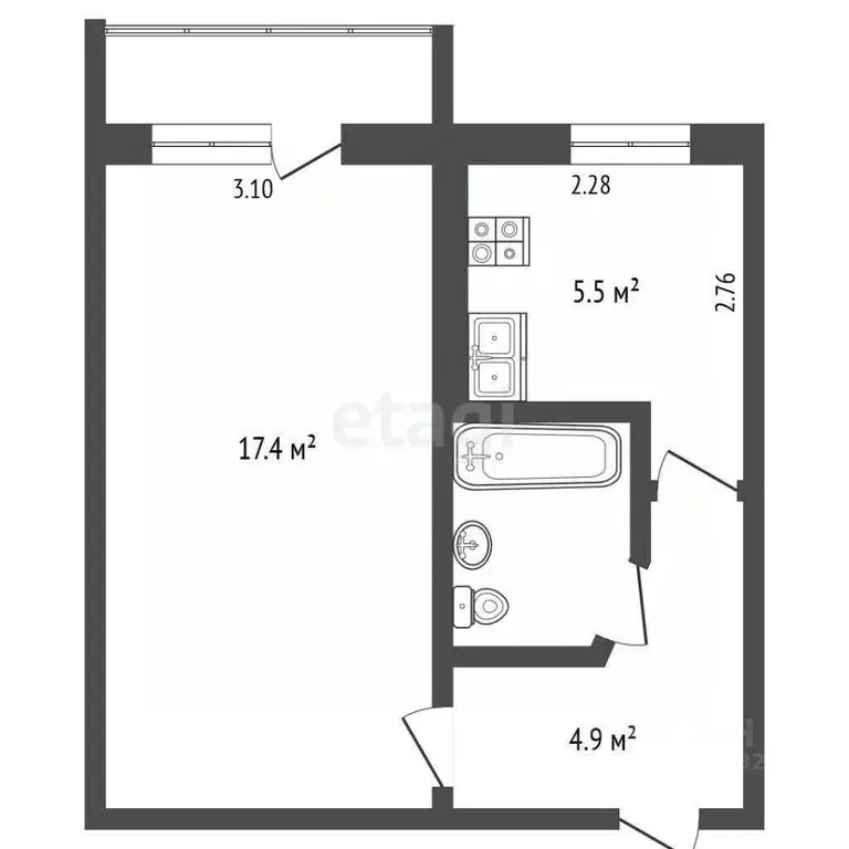 1-к кв. Камчатский край, Петропавловск-Камчатский ул. Карбышева, 12 ... - Фото 2