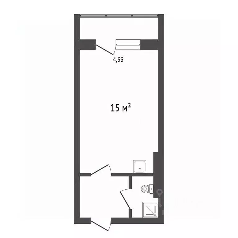 Студия Красноярский край, Красноярск Свердловская ул., 15Б (33.4 м) - Фото 2