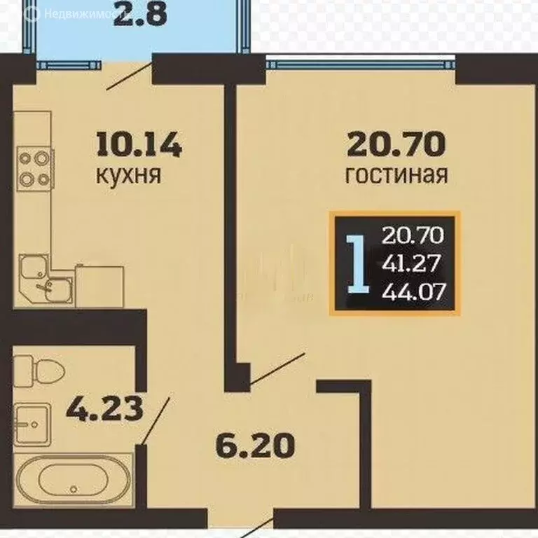 1-комнатная квартира: Анапа, улица Ивана Голубца, 147 (44 м) - Фото 0