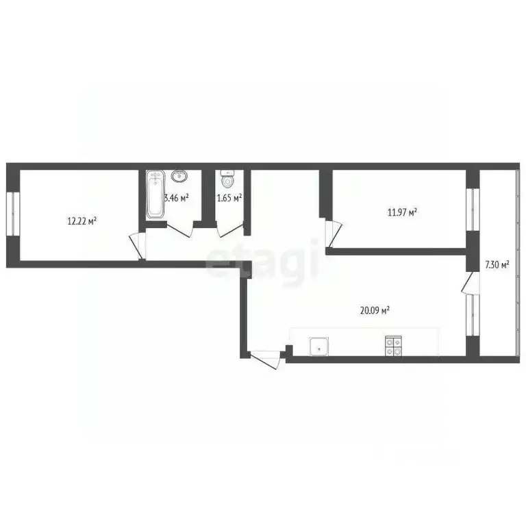 2-к кв. Тюменская область, Тюмень Войновка мкр, ул. Вербовая, 4к2 ... - Фото 2