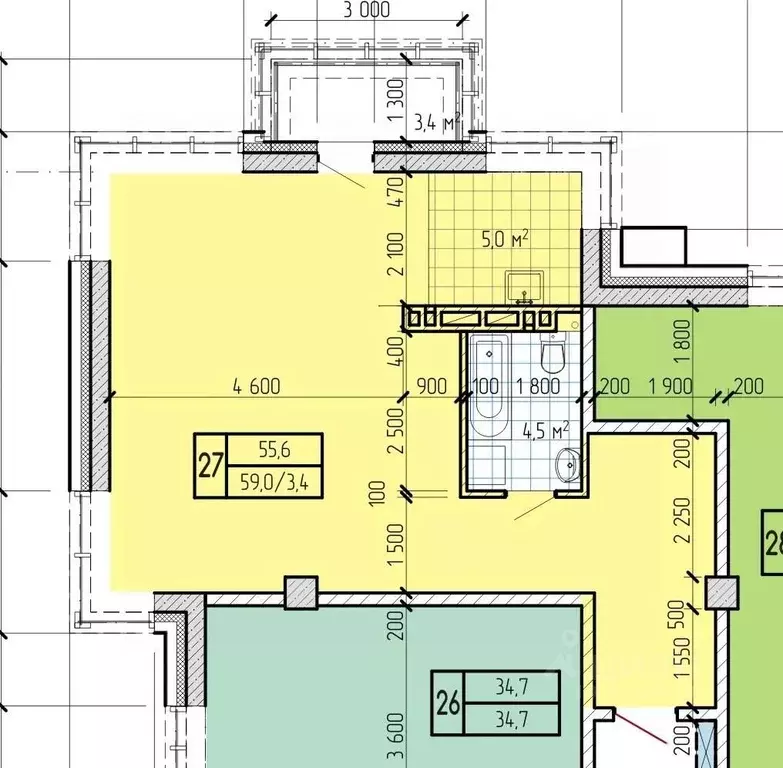 Студия Приморский край, Находка  (55.6 м) - Фото 1