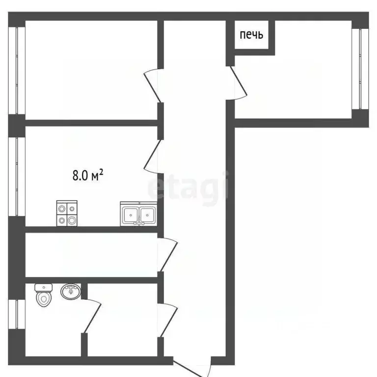 2-к кв. Псковская область, Псковский район, Торошинская волость, д. ... - Фото 1